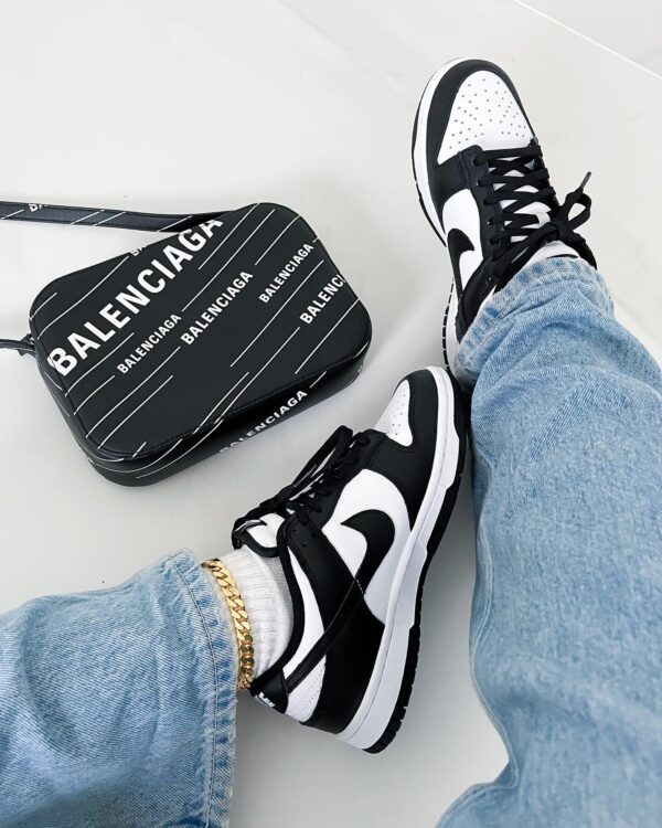 Alternative view of Nike dunk low retro white black panda