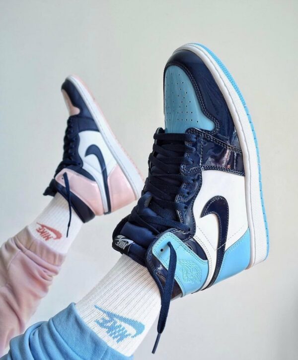 Alternative view of AIR JORDAN 1 RETRO HIGH OG “BLUE CHILL” OBSIDIAN/BLUE CHILL-WHITE