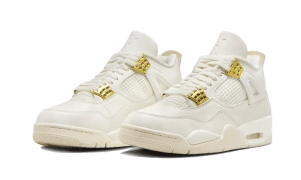 Alternative view of Air Jordan 4 Sail Metallic Gold