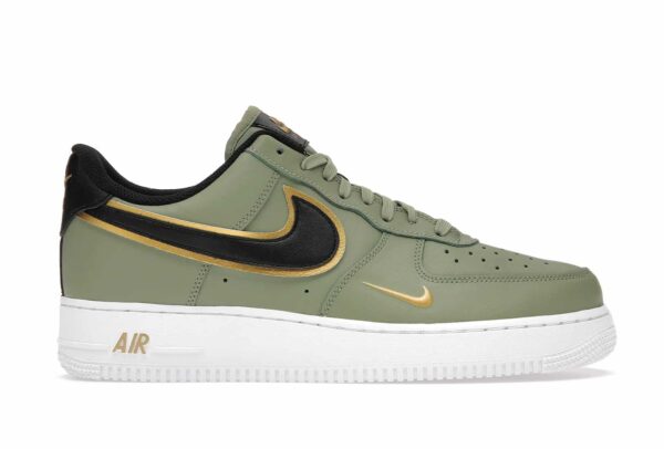 Nike Air Force 1 07 Double Swoosh Olive Gold Black