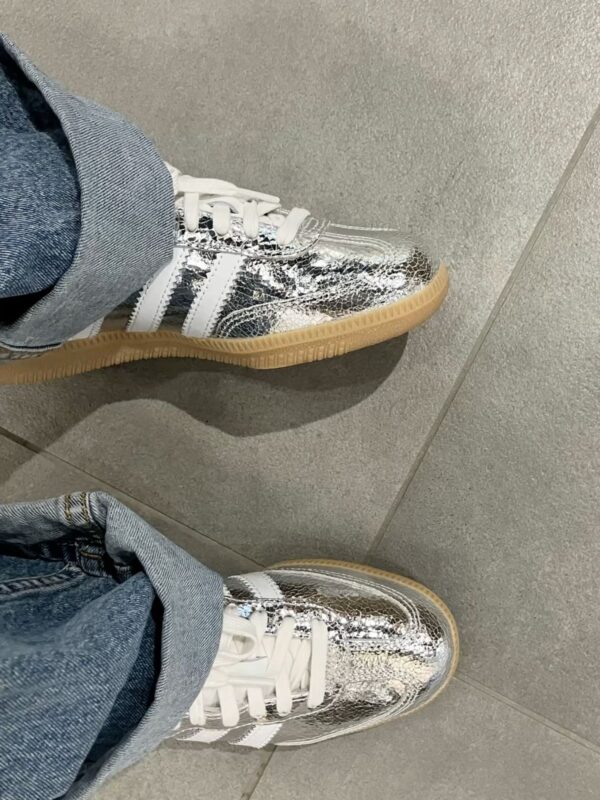 Alternative view of adidas Samba OG Trainers Silver Metalic White White