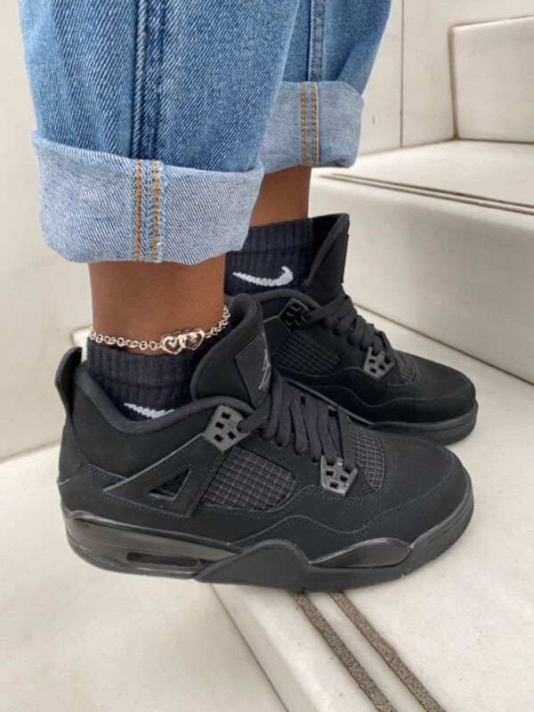 Alternative view of Air Jordan 4 Retro "Black Cat" Black